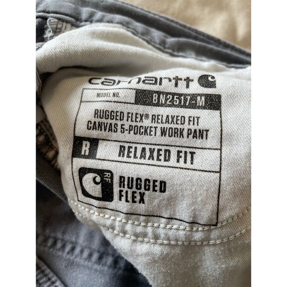 Carhartt rugged flex gray workwear pants 36x34 relaxed fit canvas marked - Picture 4 of 6